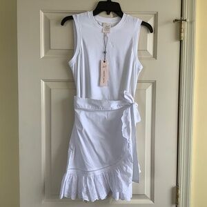 Cinq à Sept Sleeveless Eyelet Cotton Wrap Dress White SZ XS